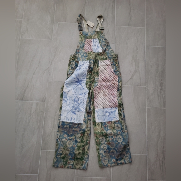 easel Pants - NWT Easel Laney Mae Overalls Watercolor Patchwork